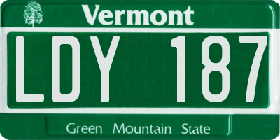VT license plate LDY187