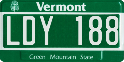 VT license plate LDY188