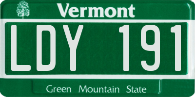 VT license plate LDY191