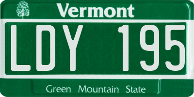 VT license plate LDY195