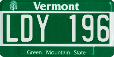 VT license plate LDY196