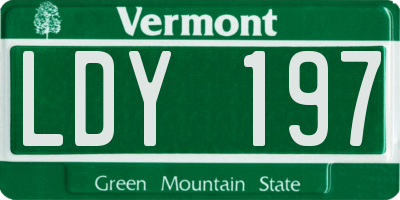 VT license plate LDY197