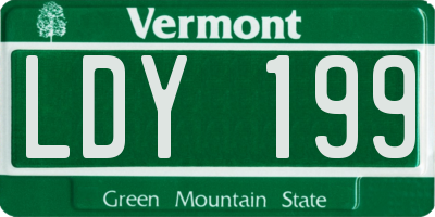 VT license plate LDY199