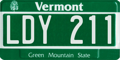 VT license plate LDY211