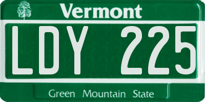 VT license plate LDY225