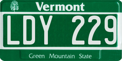 VT license plate LDY229