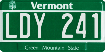 VT license plate LDY241