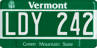 VT license plate LDY242
