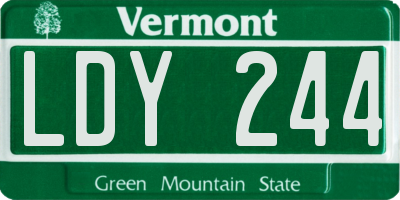 VT license plate LDY244