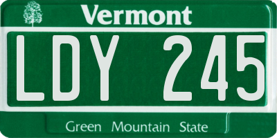 VT license plate LDY245