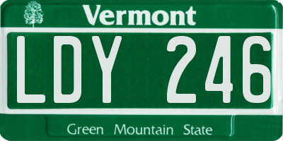 VT license plate LDY246