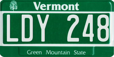 VT license plate LDY248