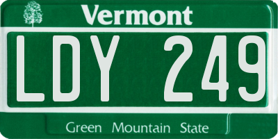 VT license plate LDY249