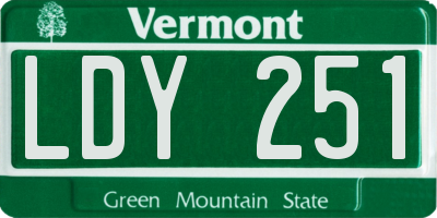 VT license plate LDY251