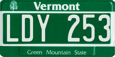 VT license plate LDY253