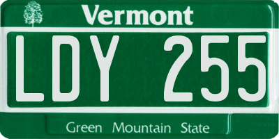 VT license plate LDY255