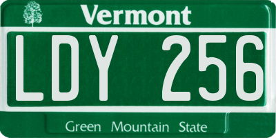 VT license plate LDY256