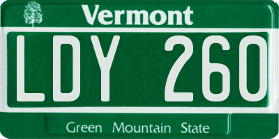 VT license plate LDY260