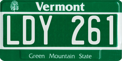 VT license plate LDY261