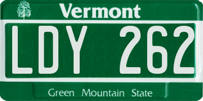 VT license plate LDY262