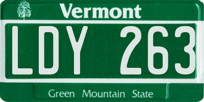 VT license plate LDY263