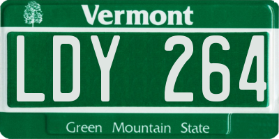 VT license plate LDY264