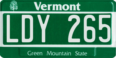 VT license plate LDY265