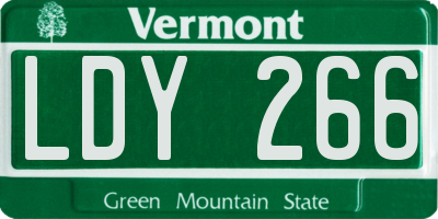 VT license plate LDY266