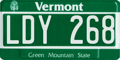 VT license plate LDY268