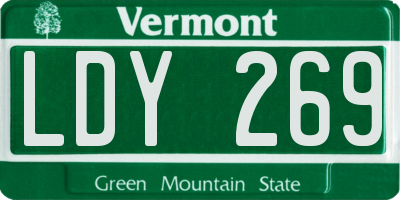 VT license plate LDY269