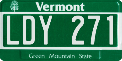 VT license plate LDY271