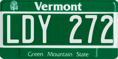 VT license plate LDY272