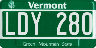 VT license plate LDY280