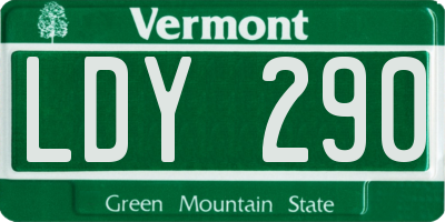VT license plate LDY290