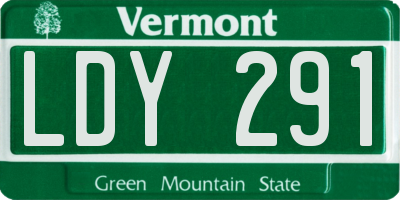 VT license plate LDY291