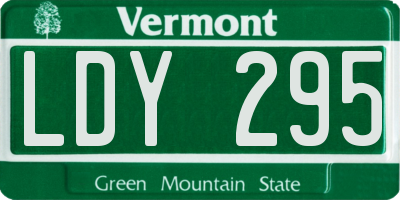 VT license plate LDY295