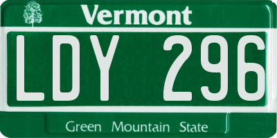 VT license plate LDY296
