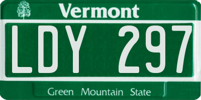 VT license plate LDY297
