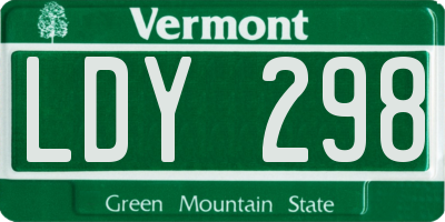 VT license plate LDY298