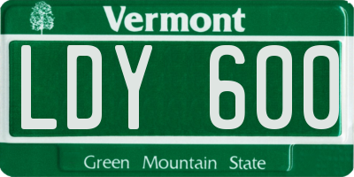 VT license plate LDY600