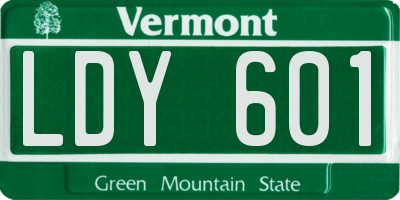 VT license plate LDY601