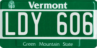 VT license plate LDY606