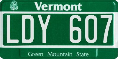 VT license plate LDY607