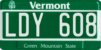 VT license plate LDY608