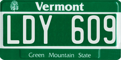 VT license plate LDY609