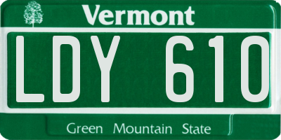 VT license plate LDY610