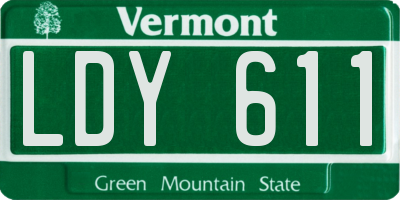 VT license plate LDY611