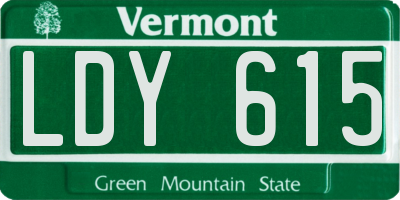 VT license plate LDY615