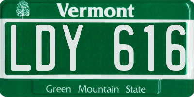 VT license plate LDY616