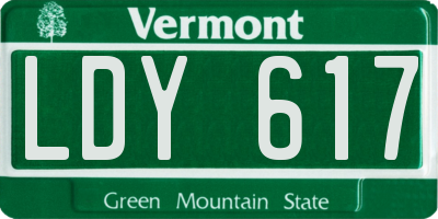 VT license plate LDY617